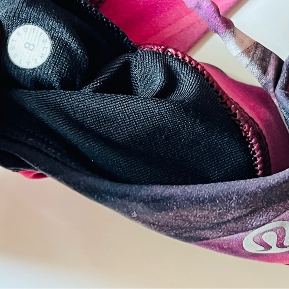 🛑SOLD🛑Lululemon Energy Bra *Nulux Size 8 Central saint martins Pink black - Picture 6 of 11